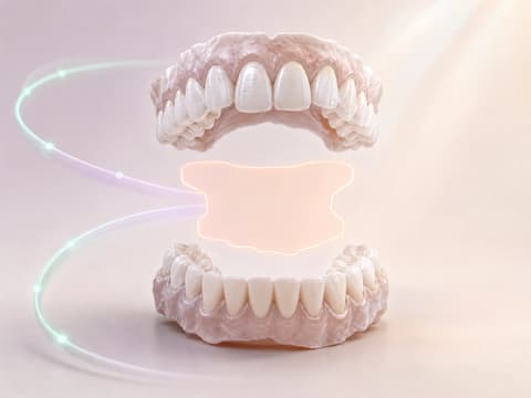Arcos superior e inferior del caso TL-7316 separados por un espacio luminoso que representa una mordida ausente
