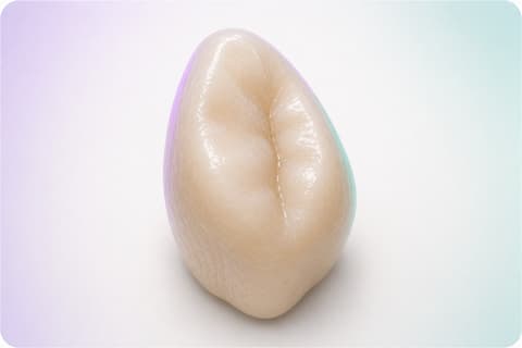 Premolar superior enfocado con superficies anatómicas disponibles