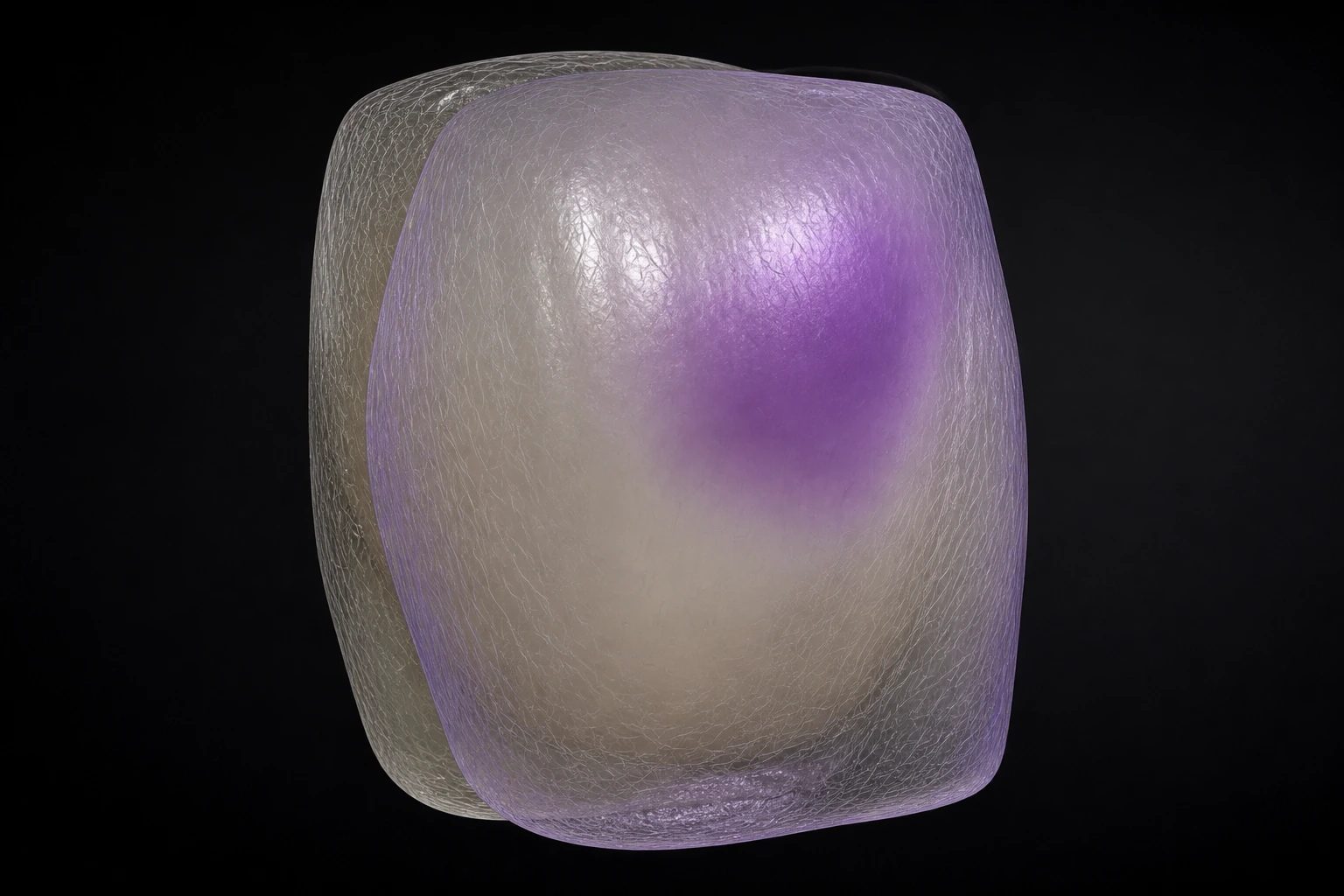 Two corresponding FDI 11 crown meshes overlaid with a localized deviation