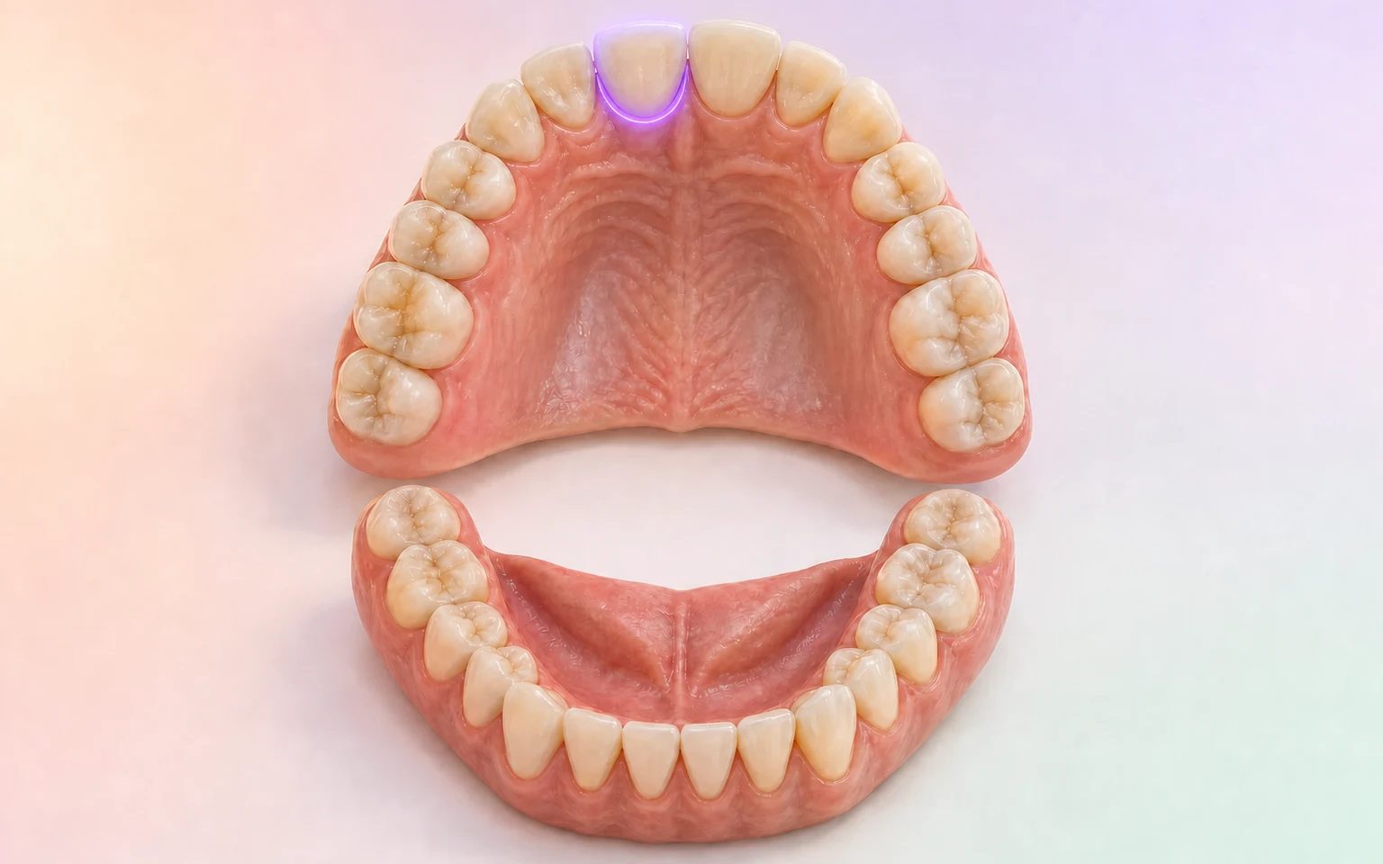 Odontograma anatómico adulto con el incisivo central superior FDI 11 seleccionado para una corona anterior
