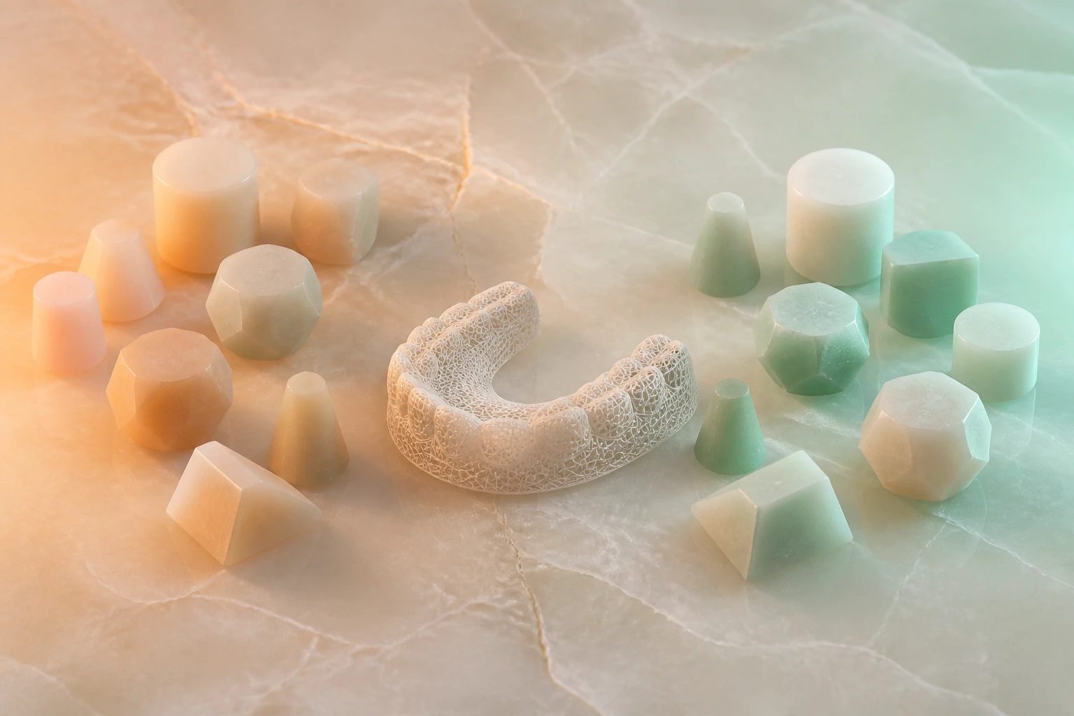 Editorial atlas of a crown, a bridge, and a tissue contour as distinct preflight contexts