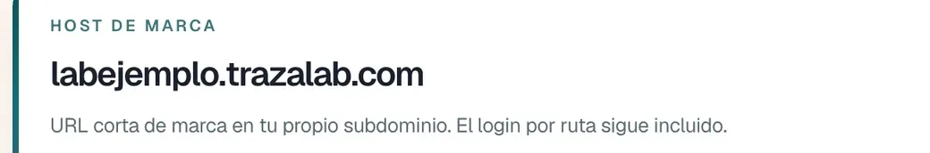 Host de marca labejemplo.trazalab.com.
