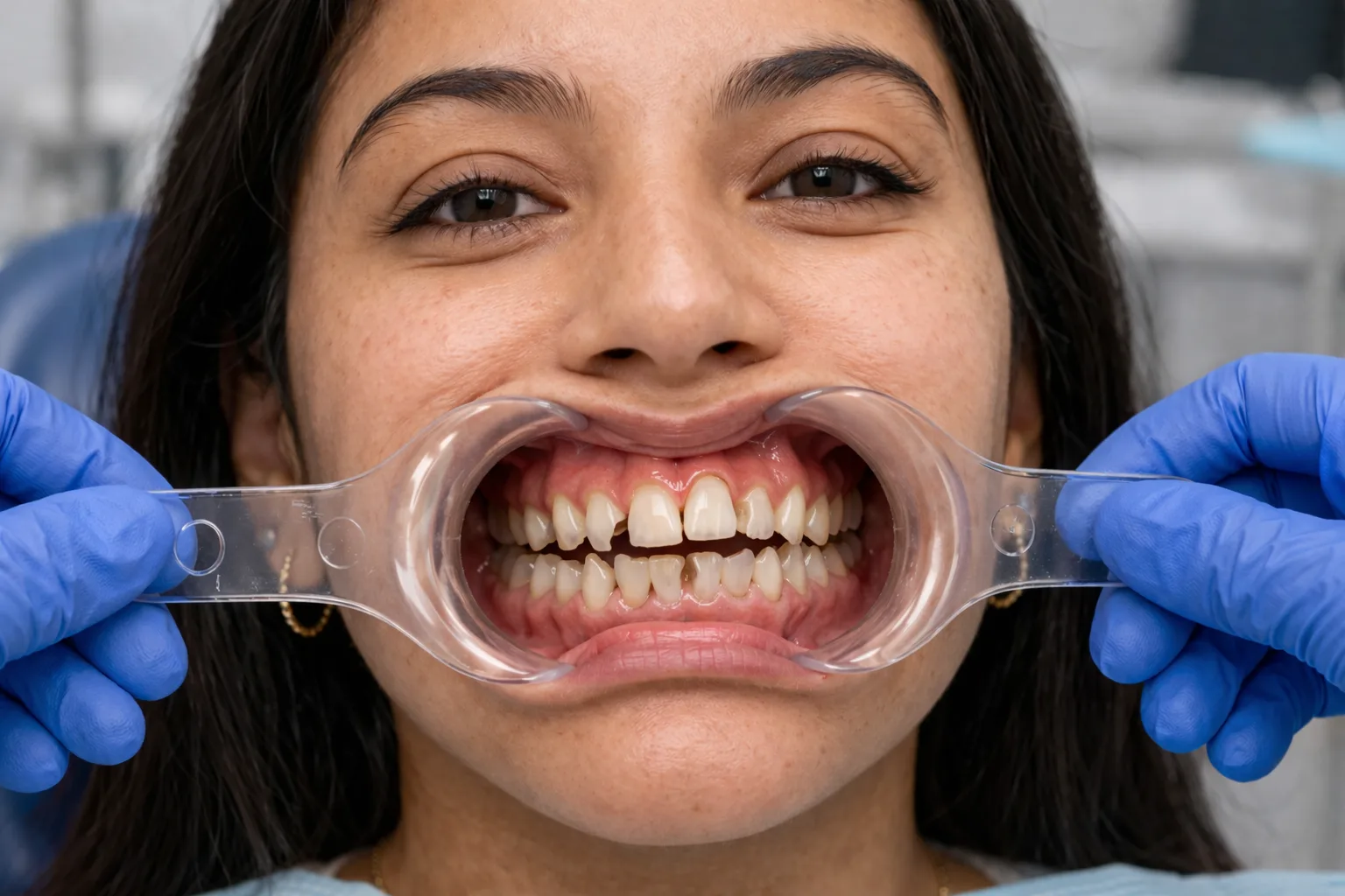 Paciente con retractor — lienzo de guías